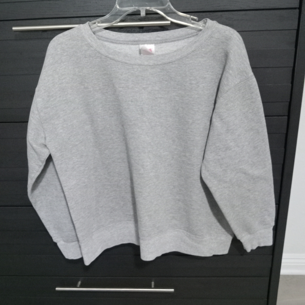 Hanes Women's Light Gray Crew Neck Sweater